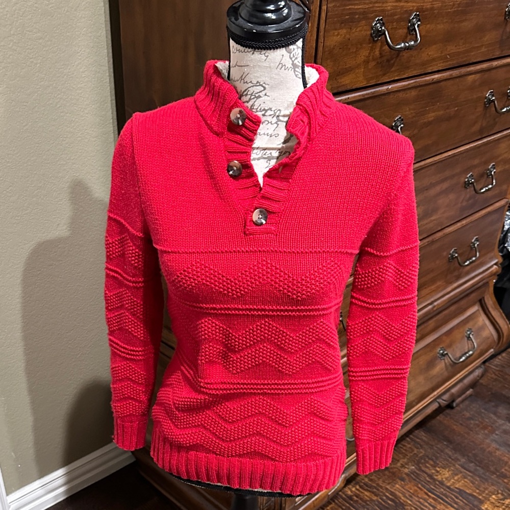 Cat & Jack Red Cowl Neck Sweater